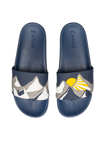 Vrolijke sliders Berg zonsondergang