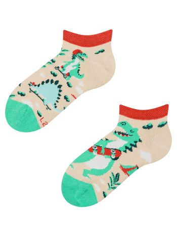 Vrolijke enkelsokken voor kinderen Dino skatepark