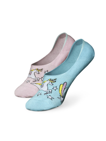 Vrolijke no-show sokken Regenboog eenhoorn