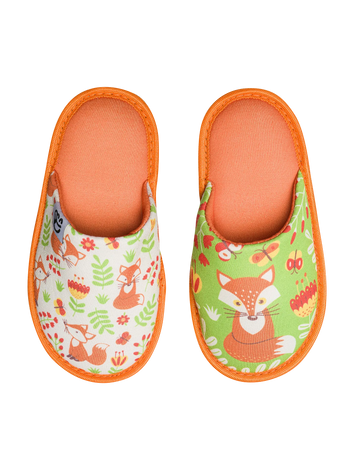Vrolijke kinderslippers Vos & vlinders