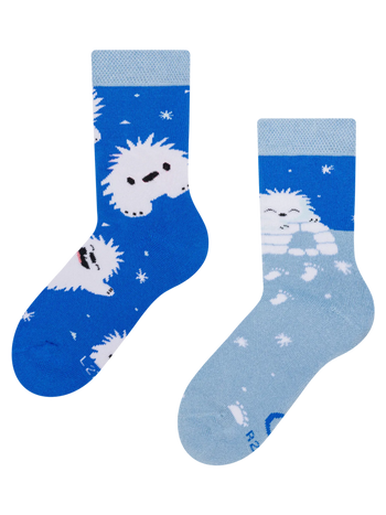 Vrolijke warme kindersokken Kleine Yeti