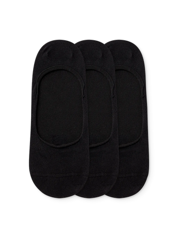 Katoenen no-show sokken 3-pak zwart klassiek