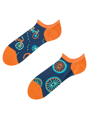 Vrolijke sneakersokken Oranje fiets