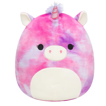 Squishmallows Lola de paarse en roze eenhoorn, 20 cm