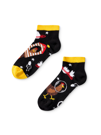 Vrolijke enkelsokken voor kinderen Kip astronaut