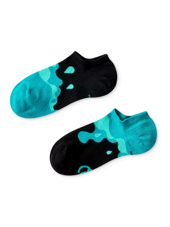 Vrolijke sneakersokken Turquoise druppels